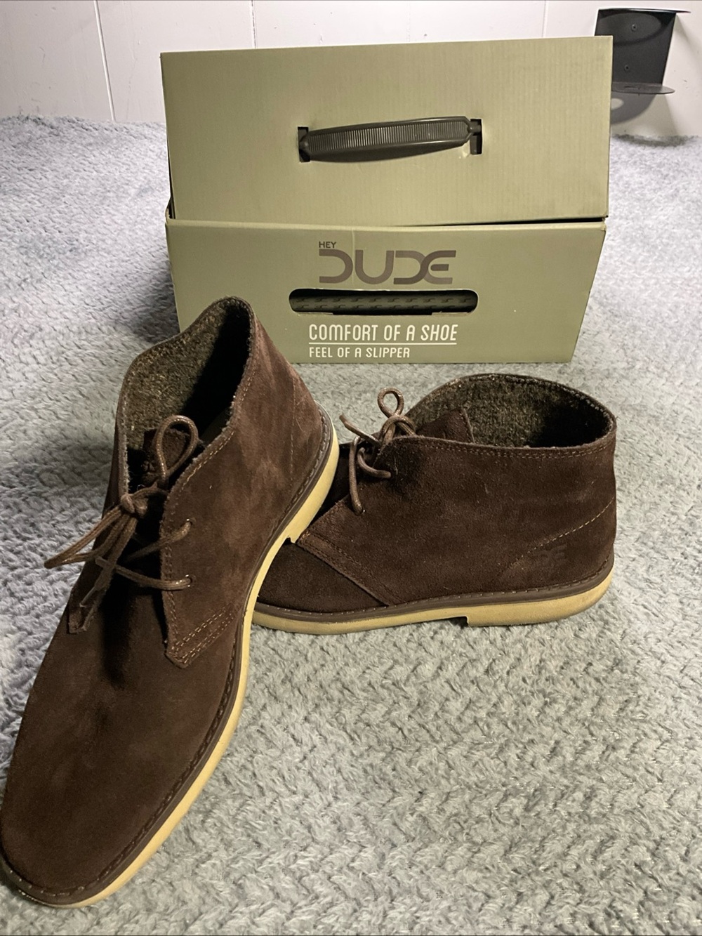 Hey Dude Brown Suede Chukka Boots for Men